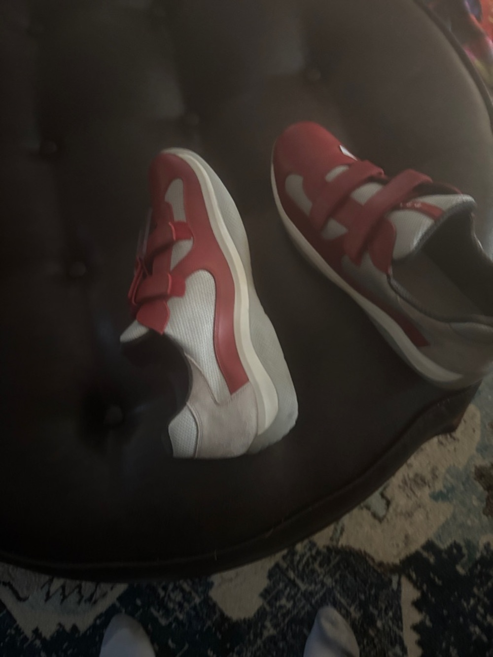 Prada Red and Gray Men's Sneakers - Picture 5 of 7